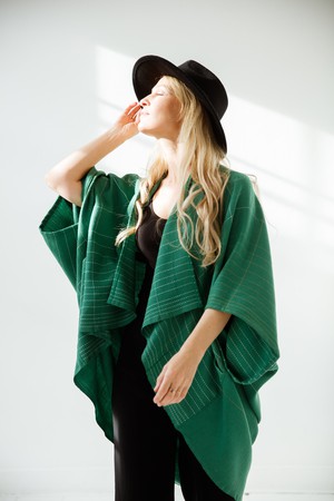 Wool Kimono Warm Jade from JULAHAS