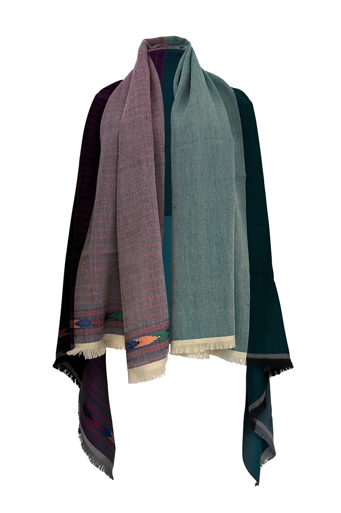 NEW! Light Wool Cape Fusion Teal Purple from JULAHAS