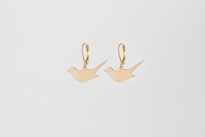 Diving bird earrings gold plated SALE from Julia Otilia