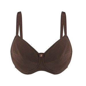 Cocoa-Underwired Silk & Organic Cotton Full Cup Bra with removable paddings from JulieMay Lingerie
