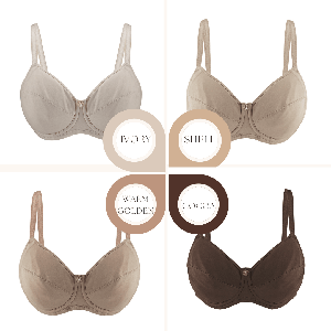 Cocoa-Underwired Silk & Organic Cotton Full Cup Bra with removable paddings from JulieMay Lingerie