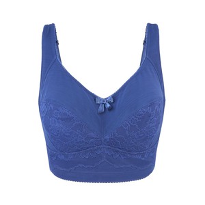 Silk & Organic Cotton Back Support Bra (Almond Peach & Pagent Blue) from JulieMay Lingerie