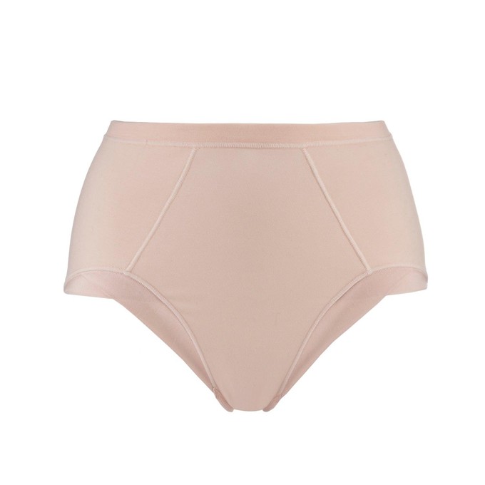 Marrow-High Waisted Silk & Organic Cotton Full Brief in Pink Champagne from JulieMay Lingerie