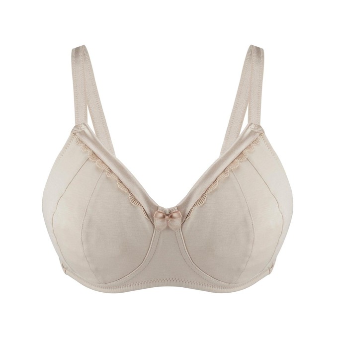 Ivory-Supportive Non-Wired Silk & Organic Cotton Full Cup Bra with removable paddings from JulieMay Lingerie