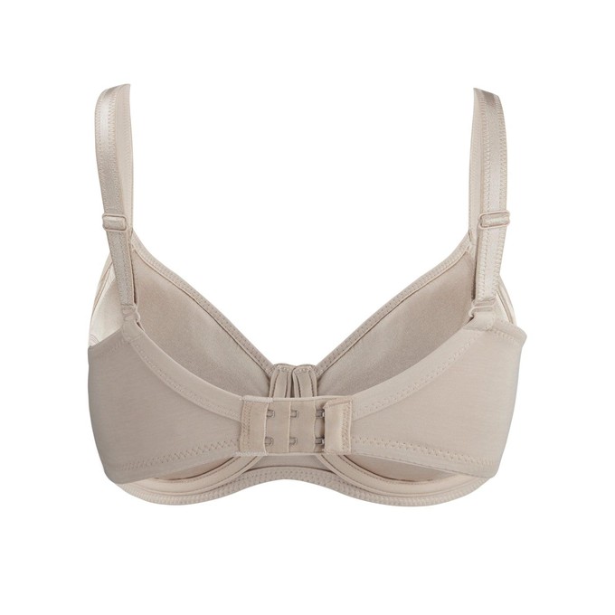 Ivory-Underwired Silk & Organic Cotton Full Cup Bra with removable paddings from JulieMay Lingerie