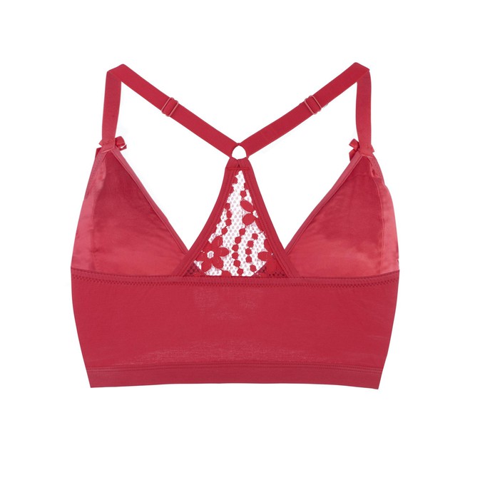 Passion Red - Lace Organic Cotton & Silk Bralette from JulieMay Lingerie