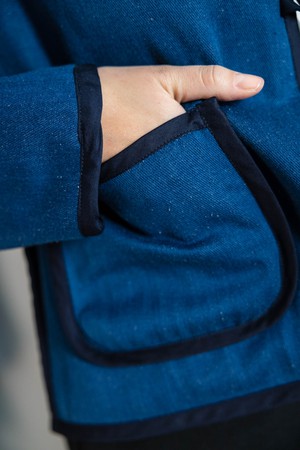 Organic cotton reversible jacket Dhaarti Denim from Jyoti - Fair Works
