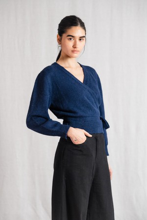 Baby-Alpaka Wickelcardigan Abancay Blau from Jyoti - Fair Works