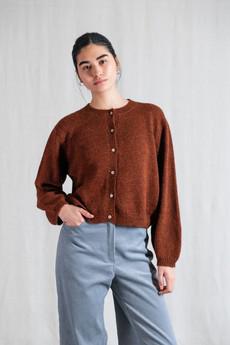 Baby-Alpaka Strickcardigan Sullana Kastanie via Jyoti - Fair Works