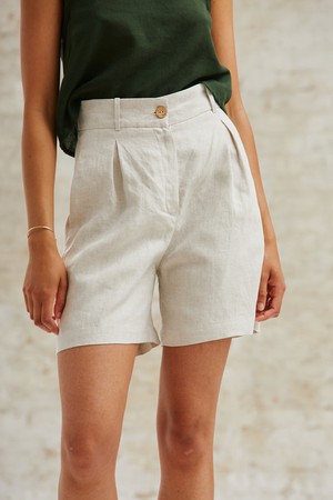 Hemp highwaist shorts Aakash Greige from Jyoti - Fair Works