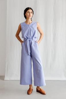 Organic cotton jumpsuit Daksha Purple via Jyoti - Fair Works