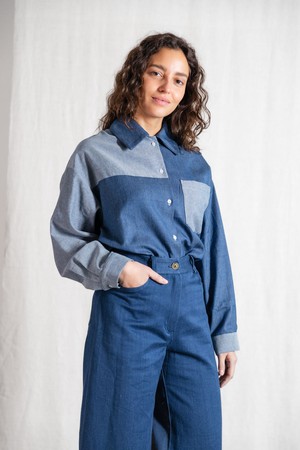 Organic cotton shirt Aasha Denim from Jyoti - Fair Works