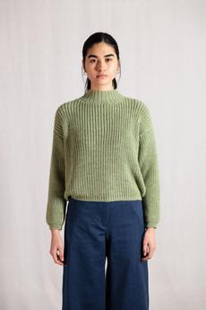 Baby-Alpaka Turtleneck Strickpullover Tacna Lindgrün via Jyoti - Fair Works
