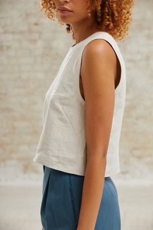 Hemp Top Kiran Greige from Jyoti - Fair Works