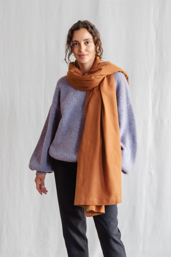 Sanavi hazelnut cotton scarf from Jyoti - Fair Works