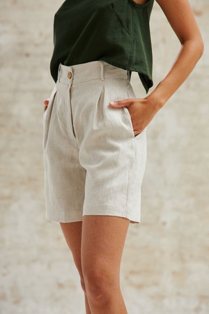Hemp highwaist shorts Aakash Greige from Jyoti - Fair Works