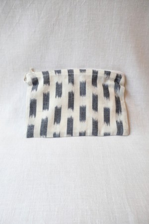 Cotton pouch Thanjavur Mint/ Ikat White from Jyoti - Fair Works