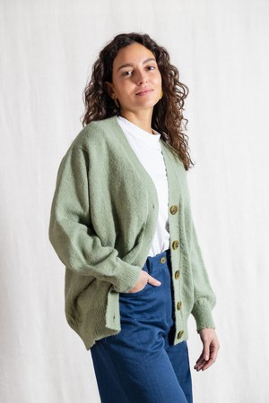 Baby-Alpaka Strickcardigan Iquitos Mint from Jyoti - Fair Works