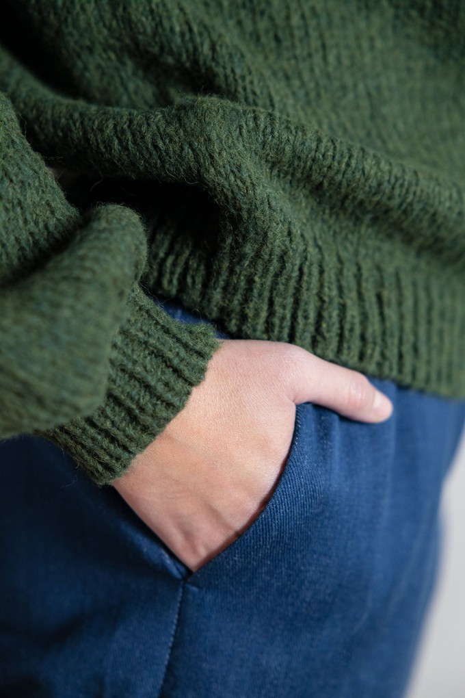 Baby-Alpaka Strickpullover Lupuna Olive from Jyoti - Fair Works