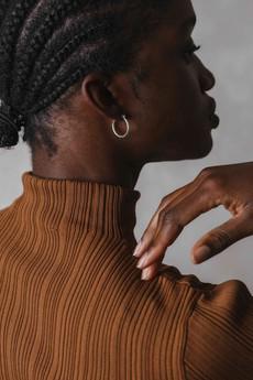 Hoop earrings Goalie Silver via Jyoti - Fair Works