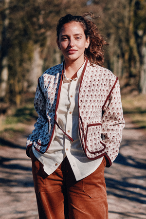 Organic cotton reversible jacket Dhaarti block print from Jyoti - Fair Works