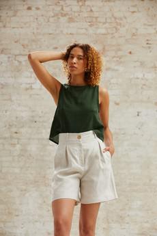 Hemp highwaist shorts Aakash Greige via Jyoti - Fair Works