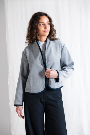 Organic cotton reversible jacket Dhaarti Denim from Jyoti - Fair Works