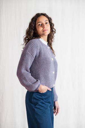 Baby-Alpaka Strickcardigan Betana Lila from Jyoti - Fair Works