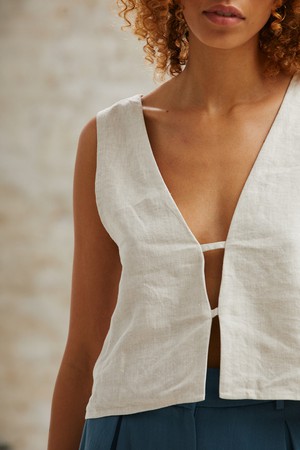 Hemp Top Kiran Greige from Jyoti - Fair Works