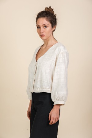 Peace-Silk blouse Sahay cream white from Jyoti - Fair Works