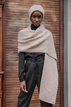 Baby alpaca scarf Tapabocas Sand via Jyoti - Fair Works