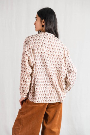 Organic cotton blouse Hawali block print from Jyoti - Fair Works