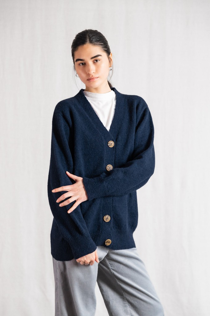 Baby-Alpaka Strickcardigan Iquitos Blau from Jyoti - Fair Works
