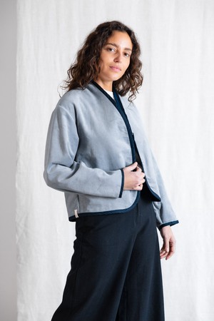 Organic cotton reversible jacket Dhaarti Denim from Jyoti - Fair Works