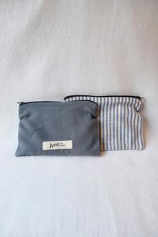 Cotton pouch Thanjavur Blue/Striped via Jyoti - Fair Works