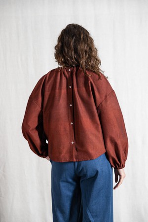 Organic cotton blouse Chaand Rum-Raisin from Jyoti - Fair Works