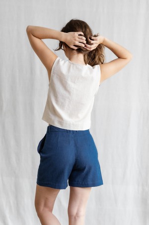 Organic cotton denim shorts Kusuma Denim from Jyoti - Fair Works
