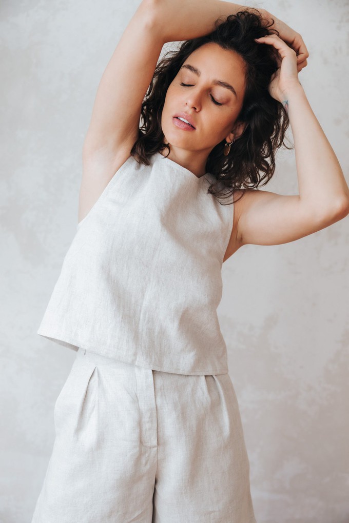 Hemp Top Kiran Greige from Jyoti - Fair Works