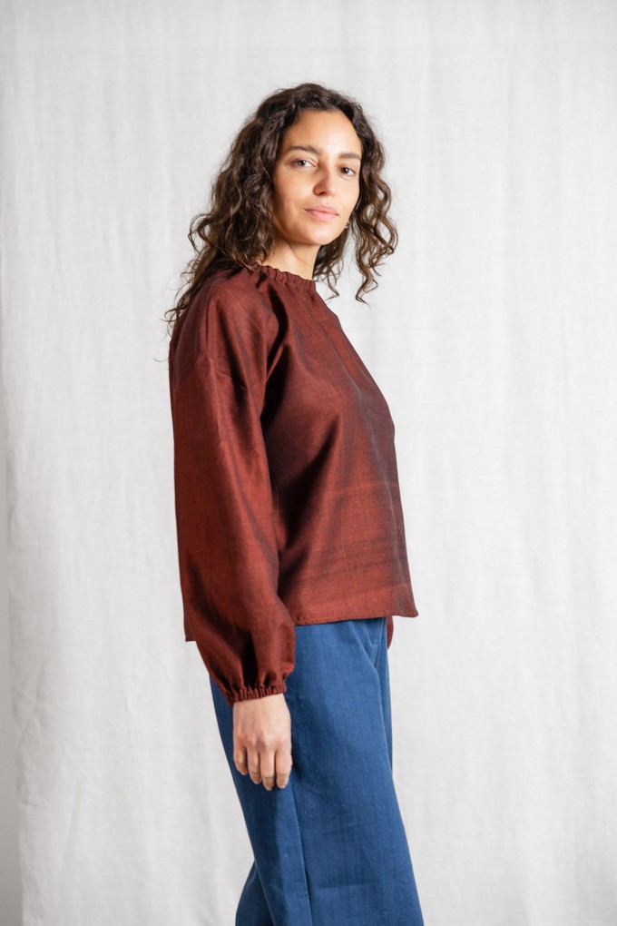 Organic cotton blouse Chaand Rum-Raisin from Jyoti - Fair Works