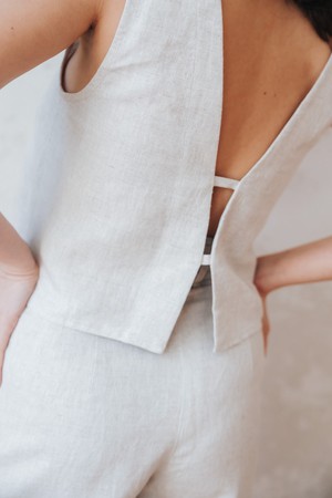 Hemp Top Kiran Greige from Jyoti - Fair Works