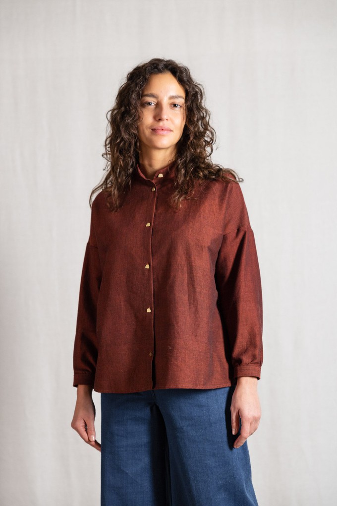 Organic cotton blouse Hawali Rum-Raisin from Jyoti - Fair Works
