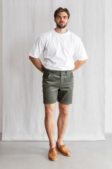 Organic cotton corduroy shorts Gauri Pistachio via Jyoti - Fair Works