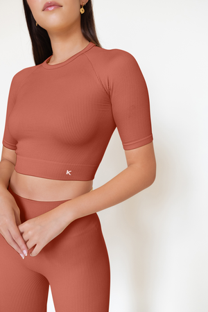 Short Sleeve Top | Terracotta from Kaly Ora