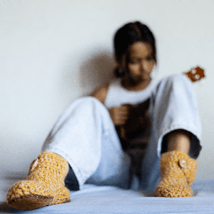 Butterscotch Bamboo Wool Bootie Slippers from Kingdom of Wow!