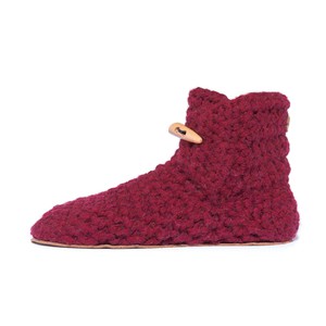 Wine Wool Bamboo Bootie Slippers from Kingdom of Wow!