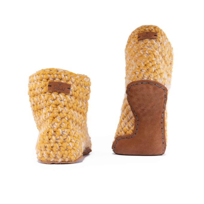 Butterscotch Wool Bamboo Bootie Slippers from Kingdom of Wow!