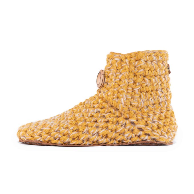Butterscotch Wool Bamboo Bootie Slippers from Kingdom of Wow!