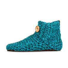 Glacier Teal Bamboo Wool Bootie Slippers via Kingdom of Wow!
