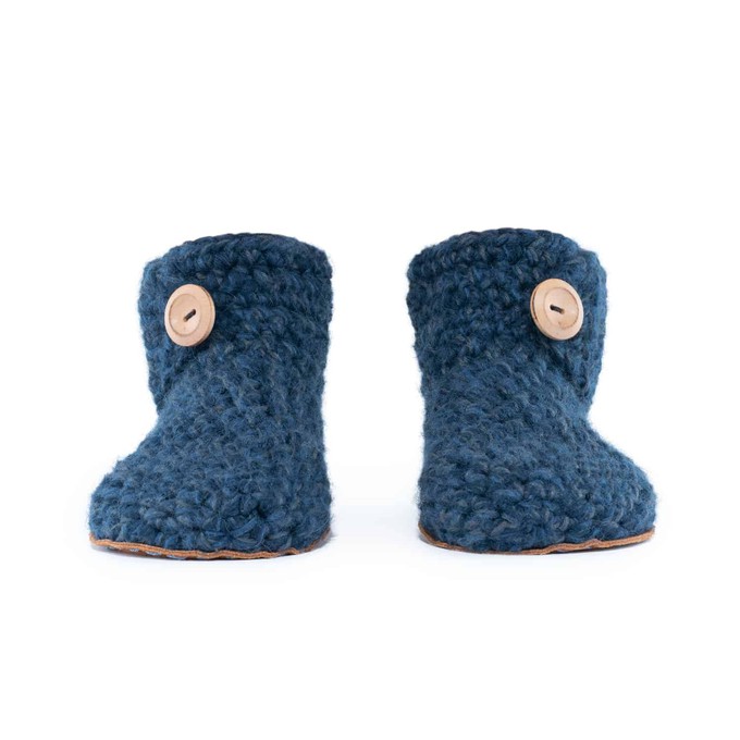 Exclusive Floris x KOW Bamboo Wool Slippers in Midnight Blue from Kingdom of Wow!