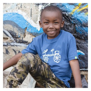 BAISIKELI Kinder Shirt Blau from Kipepeo-Clothing